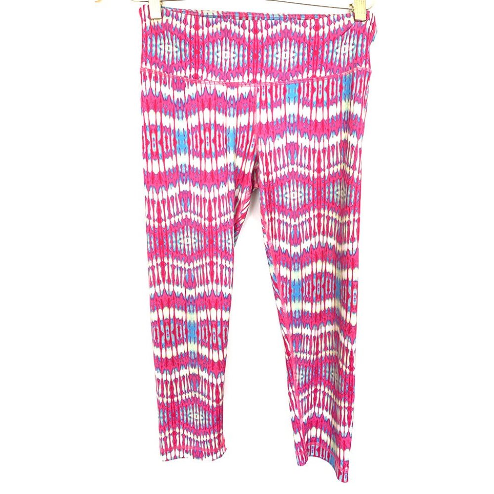 90 Degree pink cropped leggings, tie dye - S